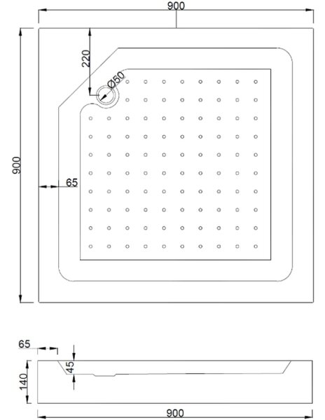 Mexen Rio kabina prysznicowa kwadratowa 90 x 90 cm, czarne pasy, czarna + brodzik Rio, biały - 860-090-090-70-20-4510