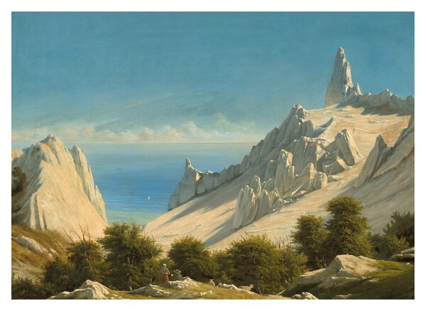 Obraz - Georg Emil Libert, View of Sommerspiret, the Cliffs of Møn, reprodukcje (70x50 cm)
