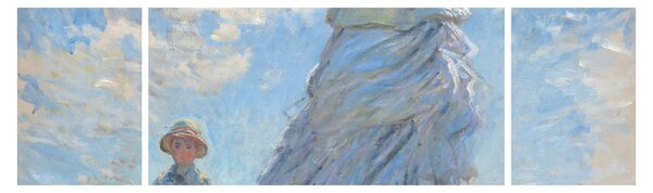 Obraz - Claude Monet, Woman with a Parasol - Madame Monet and Her Son, reprodukcje (170x50 cm)