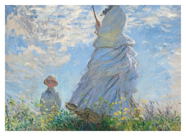 Obraz - Claude Monet, Woman with a Parasol - Madame Monet and Her Son, reprodukcje (70x50 cm)