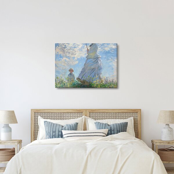 Obraz - Claude Monet, Woman with a Parasol - Madame Monet and Her Son, reprodukcje (70x50 cm)