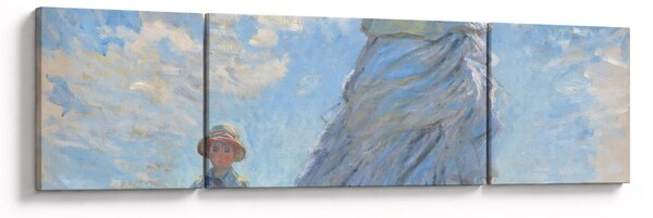 Obraz - Claude Monet, Woman with a Parasol - Madame Monet and Her Son, reprodukcje (170x50 cm)