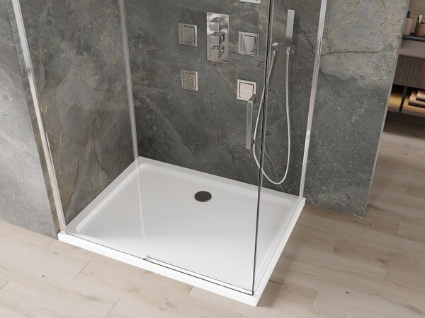 Mexen Omega kabina prysznicowa rozsuwana 120 x 70 cm, transparent, chrom + brodzik Flat - 825-120-070-01-00-4010