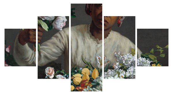 Obraz - Frédéric Bazille, Young Woman with Peonies, reprodukcje (125x70 cm)