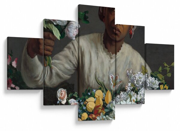 Obraz - Frédéric Bazille, Young Woman with Peonies, reprodukcje (125x70 cm)