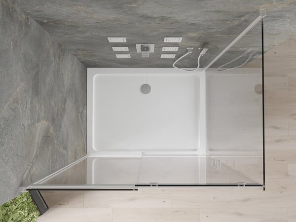 Mexen Omega kabina prysznicowa rozsuwana 120 x 70 cm, transparent, chrom + brodzik Flat - 825-120-070-01-00-4010