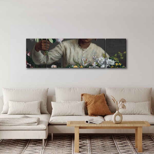 Obraz - Frédéric Bazille, Young Woman with Peonies, reprodukcje (170x50 cm)