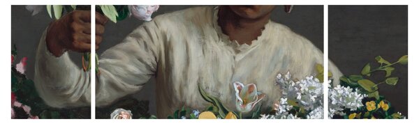 Obraz - Frédéric Bazille, Young Woman with Peonies, reprodukcje (170x50 cm)