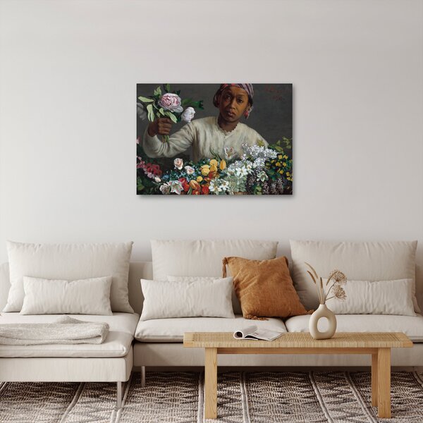 Obraz - Frédéric Bazille, Young Woman with Peonies, reprodukcje (70x50 cm)