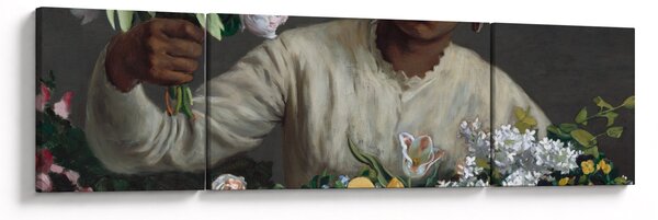 Obraz - Frédéric Bazille, Young Woman with Peonies, reprodukcje (170x50 cm)