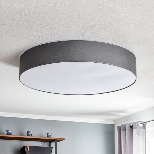 Lampa sufitowa Rondo TK Lighting, możliwość ściemniania, aluminiowy / szary / cynkowy, sypialnia, tkanina / materiał / jedwab, nowoczesny