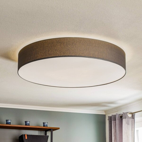 Lampa sufitowa Rondo TK Lighting, możliwość ściemniania, aluminiowy / szary / cynkowy, sypialnia, tkanina / materiał / jedwab, nowoczesny