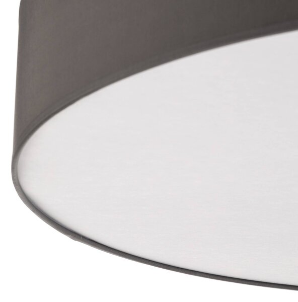 Lampa sufitowa Rondo TK Lighting, możliwość ściemniania, aluminiowy / szary / cynkowy, sypialnia, tkanina / materiał / jedwab, nowoczesny