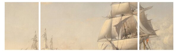 Obraz - Fitz Henry Lane, The United States Frigate President Engaging the British Squadron, reprodukcje (170x50 cm)