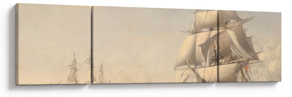 Obraz - Fitz Henry Lane, The United States Frigate President Engaging the British Squadron, reprodukcje (170x50 cm)
