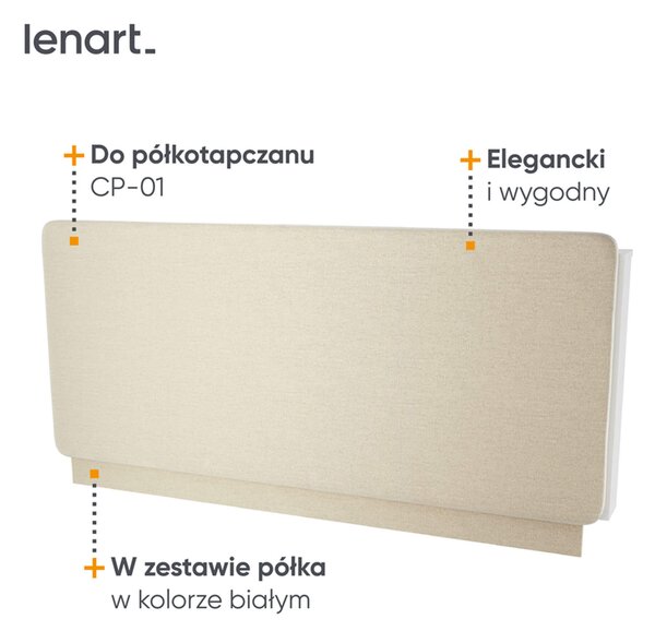 MebleMWM CONCEPT PRO CP-12 - zagłówek tapicerowany 140 do CP-01 - beżowy ART 82610 / biały