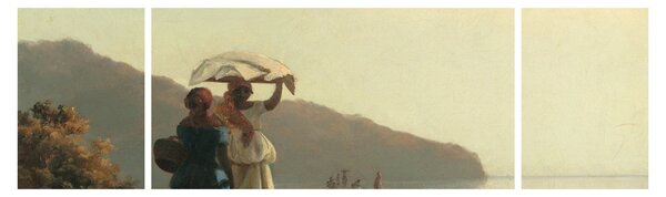 Obraz - Camille Pissarro, Two Women Chatting by the Sea, St. Thomas, reprodukcje (170x50 cm)
