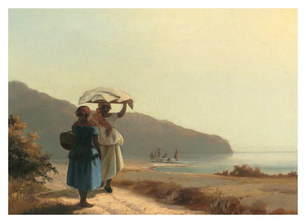 Obraz - Camille Pissarro, Two Women Chatting by the Sea, St. Thomas, reprodukcje (70x50 cm)