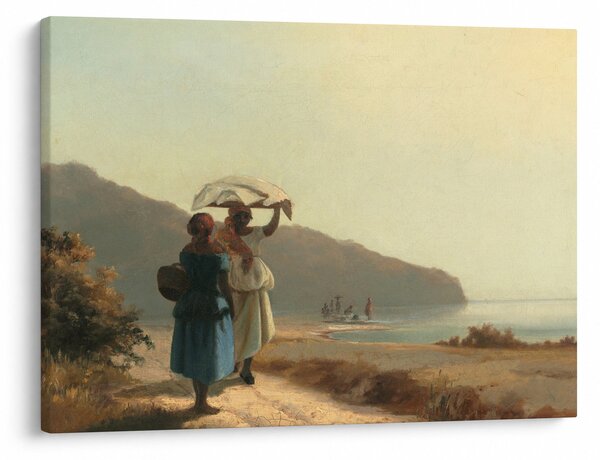 Obraz - Camille Pissarro, Two Women Chatting by the Sea, St. Thomas, reprodukcje (70x50 cm)