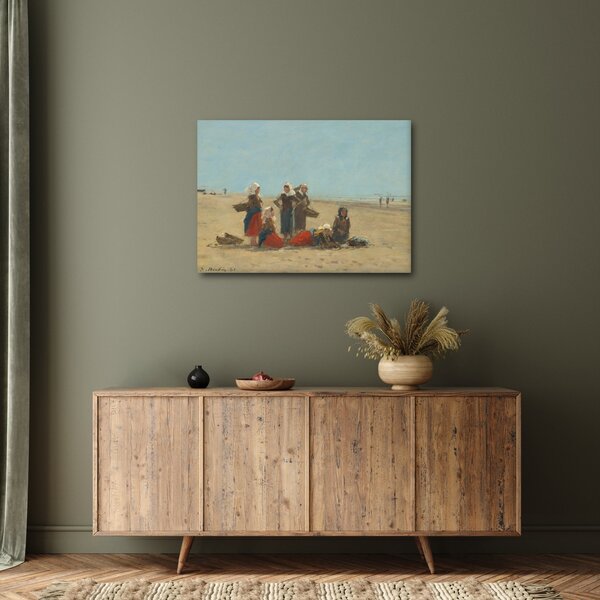 Obraz - Eugène Boudin, Women on the Beach at Berck, reprodukcje (70x50 cm)