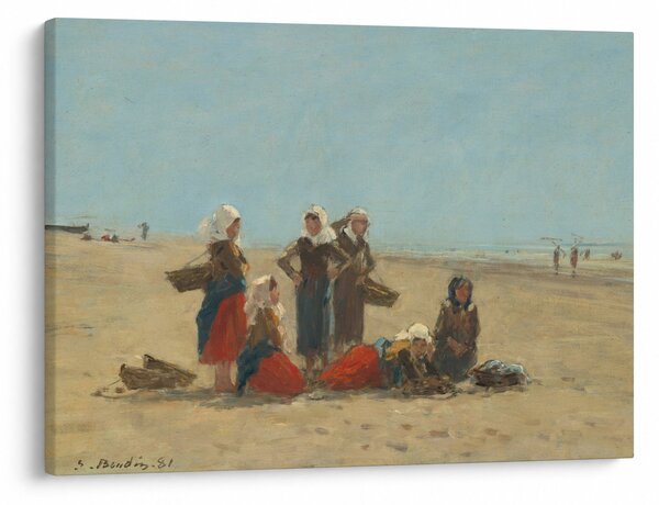 Obraz - Eugène Boudin, Women on the Beach at Berck, reprodukcje (70x50 cm)