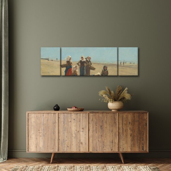Obraz - Eugène Boudin, Women on the Beach at Berck, reprodukcje (170x50 cm)