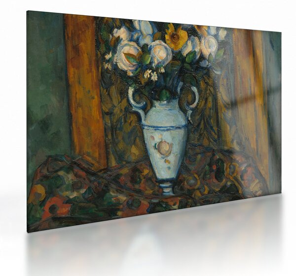 Obraz na szkle - Paul Cézanne, Vase of Flowers, reprodukcje (70x50 cm)