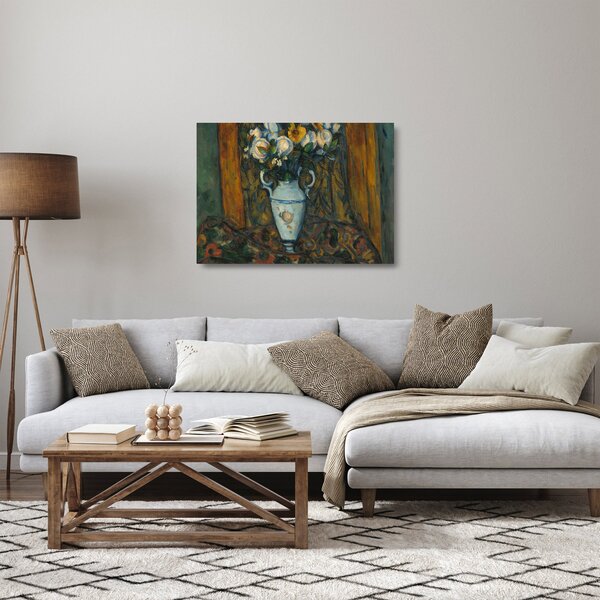 Obraz na szkle - Paul Cézanne, Vase of Flowers, reprodukcje (70x50 cm)