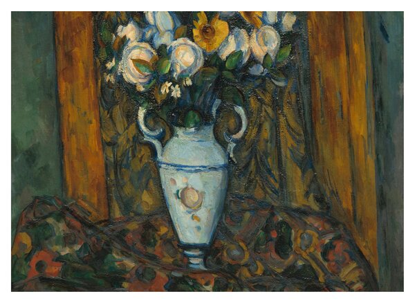Obraz na szkle - Paul Cézanne, Vase of Flowers, reprodukcje (70x50 cm)