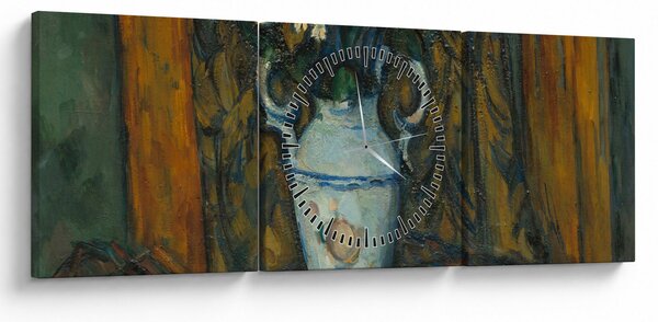 Obraz - Paul Cézanne, Vase of Flowers, reprodukcje (z zegarem) (90x30 cm)
