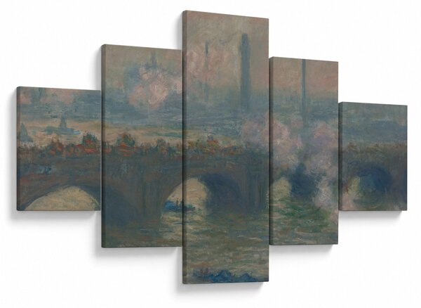 Obraz - Claude Monet, Waterloo Bridge, Gray Day, reprodukcje (125x70 cm)