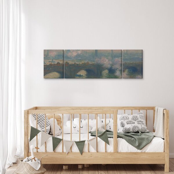 Obraz - Claude Monet, Waterloo Bridge, Gray Day, reprodukcje (170x50 cm)