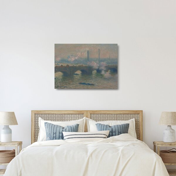 Obraz na szkle - Claude Monet, Waterloo Bridge, Gray Day, reprodukcje (70x50 cm)