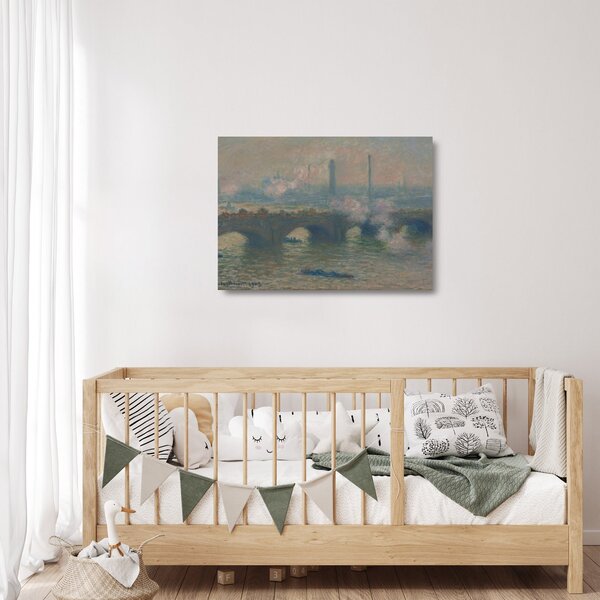 Obraz na szkle - Claude Monet, Waterloo Bridge, Gray Day, reprodukcje (70x50 cm)