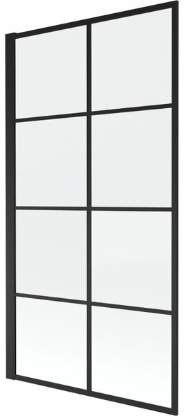 Mexen Alex parawan nawannowy 1-skrzydłowy 70 x 140 cm, czarna kratka fix - 893-070-000-70-77