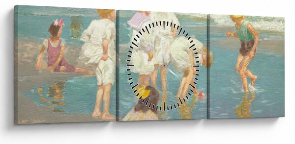 Obraz - Edward Henry Potthast, A Holiday, reprodukcje (z zegarem) (90x30 cm)