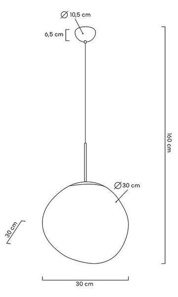 EMWOmeble MOOSEE lampa wisząca FUSION 30 miedziana - akryl