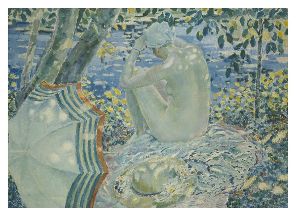 Obraz na szkle - Frederick Carl Frieseke, On the Bank, reprodukcje (70x50 cm)