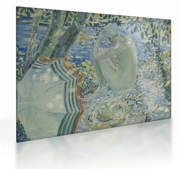 Obraz na szkle - Frederick Carl Frieseke, On the Bank, reprodukcje (70x50 cm)