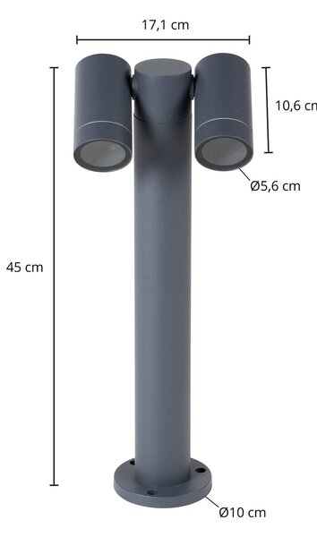 Lampa ogrodowa stojąca Tulimar PRIOS, możliwość ściemniania, czarny, aluminium, nowoczesny