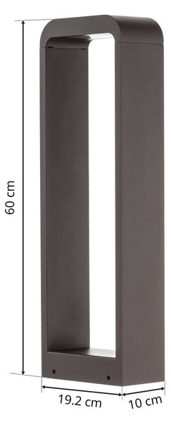 Słupek oświetleniowy LED Emima Lindby, czarny, aluminium, nowoczesny