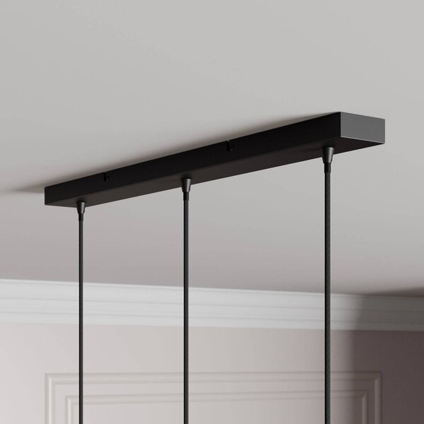 Lampa wisząca szklana Kourtney Lindby, możliwość ściemniania, czarny, salon / jadalnia, nowoczesny