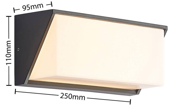 Kinkiet zewnętrzny LED Malim Lindby, czarny, aluminium, nowoczesny