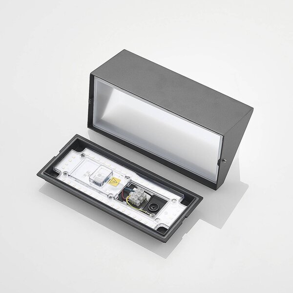 Kinkiet zewnętrzny LED Malim Lindby, czarny, aluminium, nowoczesny