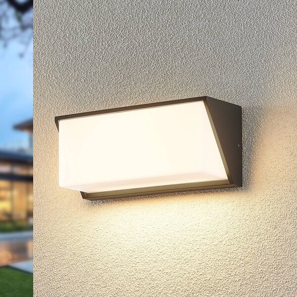 Kinkiet zewnętrzny LED Malim Lindby, czarny, aluminium, nowoczesny