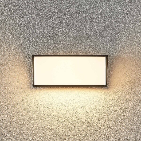Kinkiet zewnętrzny LED Malim Lindby, czarny, aluminium, nowoczesny