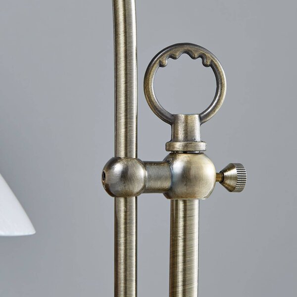 Lampa stołowa Lindby Otis, antyczny mosiądz, szkło, 60 cm, E14 Otis, przedpokój, metal, antyczny