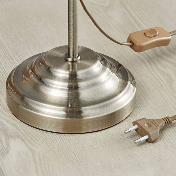 Lampa stołowa Lindby Otis, antyczny mosiądz, szkło, 60 cm, E14 Otis, przedpokój, metal, antyczny