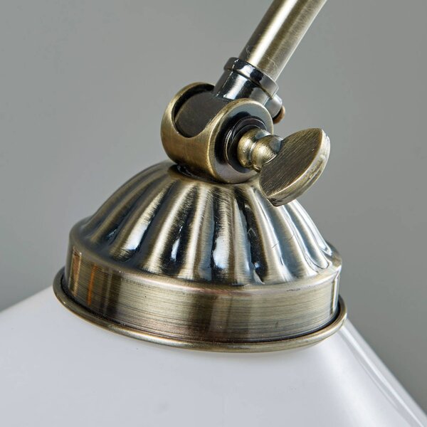 Lampa stołowa Lindby Otis, antyczny mosiądz, szkło, 60 cm, E14 Otis, przedpokój, metal, antyczny