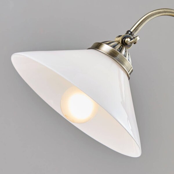 Lampa stołowa Lindby Otis, antyczny mosiądz, szkło, 60 cm, E14 Otis, przedpokój, metal, antyczny